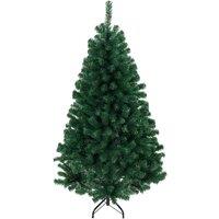 HOMCOM Artificial Christmas Tree with Hinged Design, 150cm Fir Tree in Green | Size: 5ft