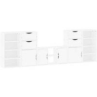 Berkfield Home 5 Piece TV Units with Storage ODDA White Solid Wood Pine