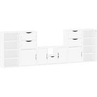 Berkfield Home 5 Piece TV Units with Storage ODDA White Solid Wood Pine