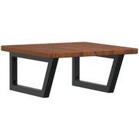 Berkfield Home Basin Shelf Wall Mounted Steel & Solid Wood Oak in Brown