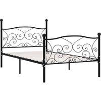 Berkfield Home Bed Frame with Slatted Base Black Metal 90x200 cm