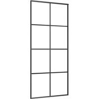 Berkfield Home Sliding Door Black 90x205 cm ESG Glass & Aluminium