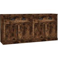 Berkfield Home Sideboards 2 pcs Smoked Oak Engineered Wood in Brown