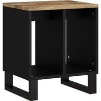 Berkfield Home Side Table 40x31x46 cm Solid Wood Mango&Engineered Wood in Brown | Size: 40 x 31 x 46 cm