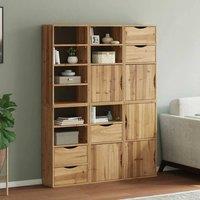 Berkfield Home Side Cabinets 6 pcs "ODDA" 40x24x79 cm Solid Wood Pine in Brown | Size: 40 x 24 x 79 cm