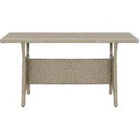 Berkfield Home Garden Table Grey 120x70x66 cm Poly Rattan in Light Grey | Size: 120 x 70 x 66 cm