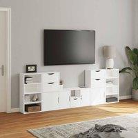 Berkfield Home Decorative 5 Piece TV Units with Storage ODDA White Solid Wood Pine