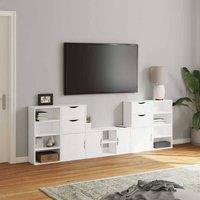 Berkfield Home Decorative 5 Piece TV Units with Storage ODDA White Solid Wood Pine