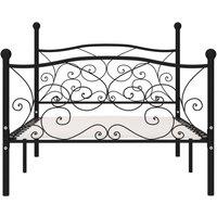 Berkfield Home Elegant Bed Frame with Slatted Base Black Metal 90x200 cm
