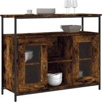 Berkfield Home Sideboard Smoked Oak 100x35x80 cm Engineered Wood in Brown | Size: 100 x 35 x 80 cm