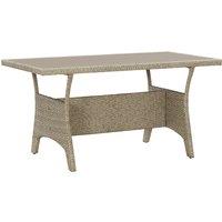 Berkfield Home Garden Table Grey 120x70x66 cm Poly Rattan | Size: 120 x 70 x 66 cm