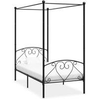 Berkfield Home Canopy Bed Frame Black Metal 90x200 cm