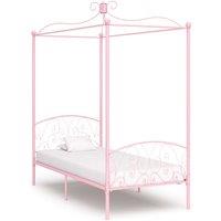 Berkfield Home Canopy Bed Frame Pink Metal 90x200 cm