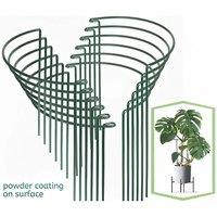 NESTLUNE Round Metal Plant Support Stakes 12 pc in Green | Size: 100 cm x 15 cm