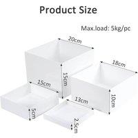 NESTLUNE 4PCS Acrylic Buffet Riser Food Display Dessert Cake Stand Box in White