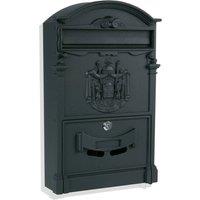 NESTLUNE Black VINTAGE OUTDOOR LOCKABLE LETTER POST BOX MAILBOX