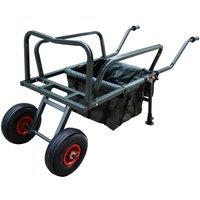 NESTLUNE Fishing Trolley 2 Pneumatic Wheel Folding Barrow Cart in Green | Size: 10000mm x 520mm