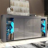 PAWNORA Display Sideboard Grey Matt Body Grey High Gloss Fronts | Size: 0.6m2