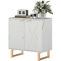 KORVIXA White Buffet Cabinet with 2 Doors & Adjustable Shelves | Size: 100 cm x 100 cm