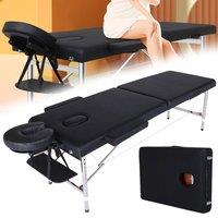EONLION Portable Folding Spa Table Massage Bed in Black | Size: Single