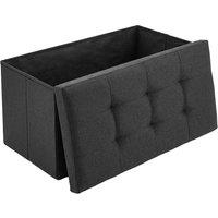 KORVIXA Black Storage Seat Folding Bench Ottoman Stool | Size: 100 cm x 100 cm