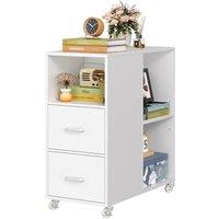 KORVIXA White Mobile File Cabinet, Office Filing Cabinet | Size: 100 cm x 100 cm