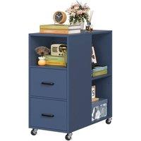 KORVIXA Blue Mobile File Cabinet, Office Filing Cabinet | Size: 100 cm x 100 cm