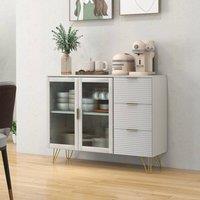 KORVIXA Kitchen Storage Sideboard Dining Buffet Server Cabinet in White | Size: W700mm x H750mm