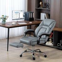 EONLION Grey Executive Office Chair, PU Leather Desk Chair | Size: 100 cm