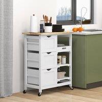 EONLION White Compact Bar Serving Cart, Compact Trolley | Size: 100 cm