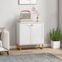 EONLION 2 Doors Sideboard with Doors, Storage Cabinet in White | Size: 100 cm
