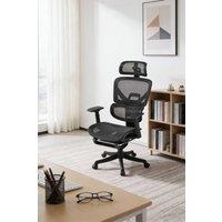 Living and Home Height Adjustable Swivel Office Chair with Casters in Black