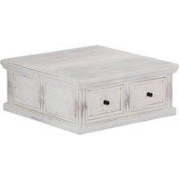 Berkfield Home Coffee Table White 70x70x30 cm Solid Mango Wood | Size: 70 x 70 x 30 cm