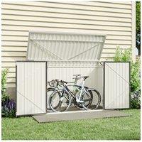 Living and Home Heavy Duty Steel Outdoor Bicycle Trash Can Storage Shed in Black