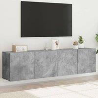 Berkfield Home TV Cabinets Wall-mounted 2 pcs Concrete Grey 80x30x41 cm | Size: 80 x 30 x 41 cm