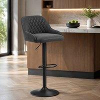STILVORA Adjustable Swivel Bar Stool with Backrest, Black