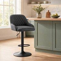 STILVORA Adjustable Bar Stool with Swivel & Backrest in Grey