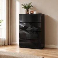 STILVORA Chest of Drawers with 4 Drawers & Black Finish