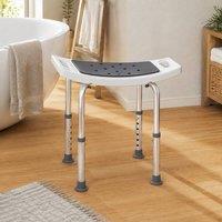 STILVORA Adjustable Height Shower Stool with Aluminium Frame in Grey