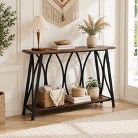 STILVORA Console Table with Storage Rustic Brown in Dark Brown