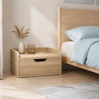 STILVORA Floating Bedside Table Set of 2 with Drawer, Natural