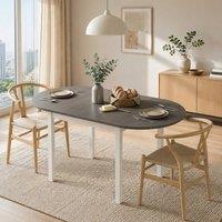 STILVORA 4-6 Seater Drop Leaf Dining Table in Grey