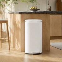 STILVORA 30L Kitchen Bin with Soft-Close Lid in White