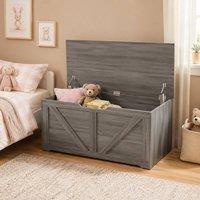 STILVORA Storage Box with Safety Hinges & Flat Seat Top in Grey
