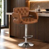 STILVORA Brown Adjustable Swivel Bar Stool