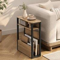 STILVORA Bedside Table with Shelves & Tabletop in Dark Brown
