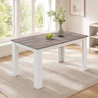 STILVORA Dining Table for 6 with Wood Effect Finish in Grey