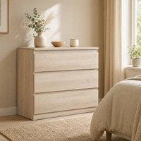 STILVORA 3 Drawer Chest of Drawers in Oak in Light Oak