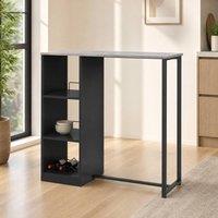 STILVORA Bar Table with Storage, Black