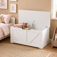 STILVORA Storage Box with Safety Hinge & Seat Top in White